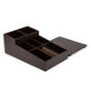 Dacasso Chocolate Brown Leatherette Coffee Condiment Organizer AG-3328